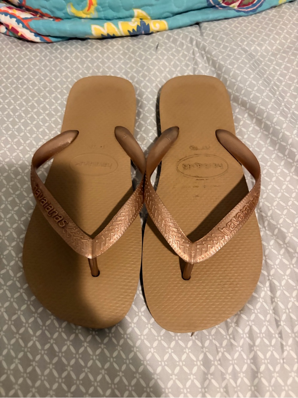 Havaianas Women's Flip Flops in Metallic Bronze